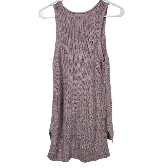 Maurices Mauve Solid High Neck Sweater Tank Top Relaxed Acrylic Sleeveless Layer - Picture 9 of 13